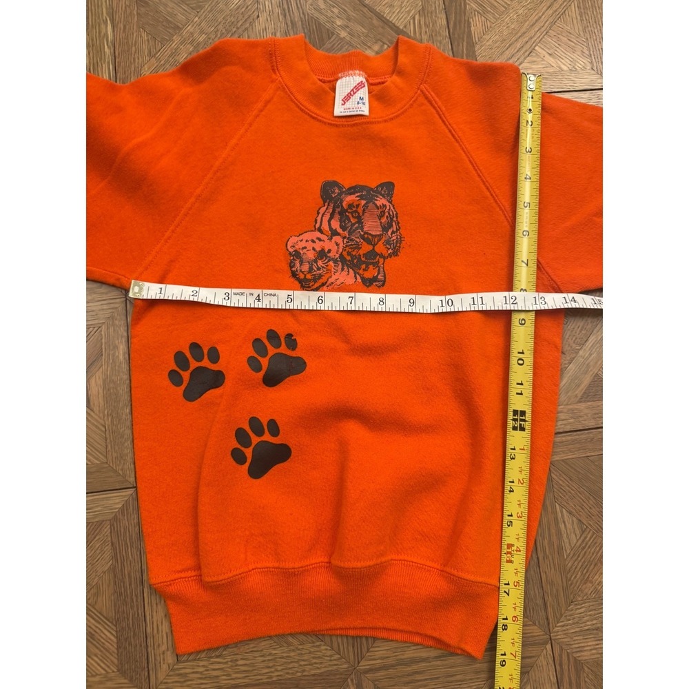 Vintage Jerzees Tiger Cubs BSA Sweatshirt Orange Kids Medium 8-10 Made in USA - Picture 5 of 5